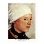Farm Girl With A White Scarf By Wilhelm Leibl Postcards