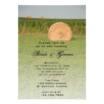 Farm Hay Bales Country Wedding Invitation