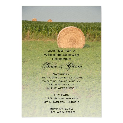 Farm Hay Bales Country Wedding Shower Invitation