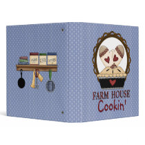 Farm House Cook Book Cover 3 Ring Binders