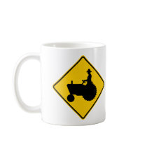 Farm Machinery Crossing Highway Sign mugs