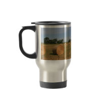 Farm Panorama of Hay Bales Coffee Mug