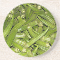 Farm Series---Fresh Green Okra---Coaster