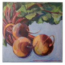 Farm Stand Fresh Beets Trivet Ceramic Tile