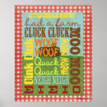 Farm Subway Art Poster - Old MacDonald Had a Farm