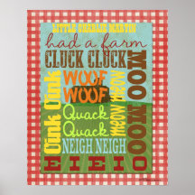 Farm Subway Art Poster - Old MacDonald Had a Farm
