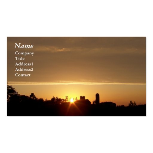 Farm Sunset - Business Cards (front side)