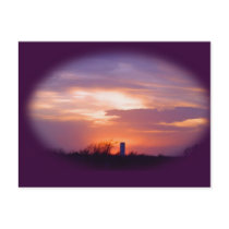 FARM SUNSET OVAL postcards by MAPASUE FARM SUNSET OVAL postcards