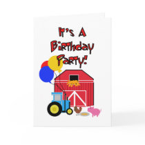 Farm Theme Birthday Invitations Greeting Card