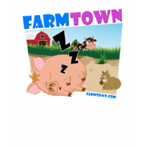 Farm Town Sleepy Piggy T-Shirt by slashkey Farm Town Sleepy Piggy T-Shirt