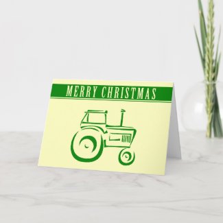 Farm Tractor Merry Christmas card
