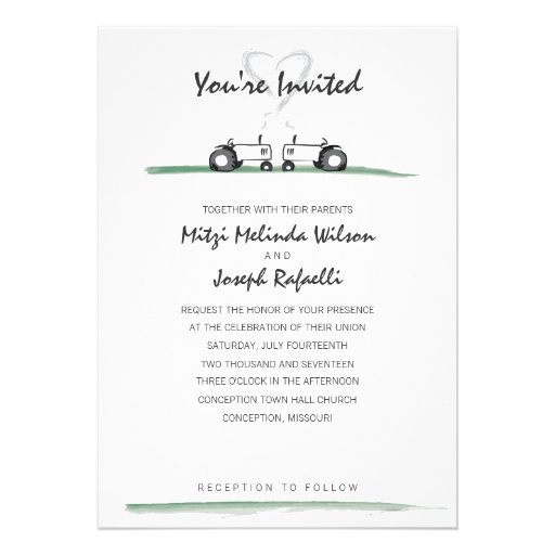 Farm Wedding Invitation -- Classic Style