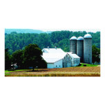 Farm with White Silos Customized Photo Card