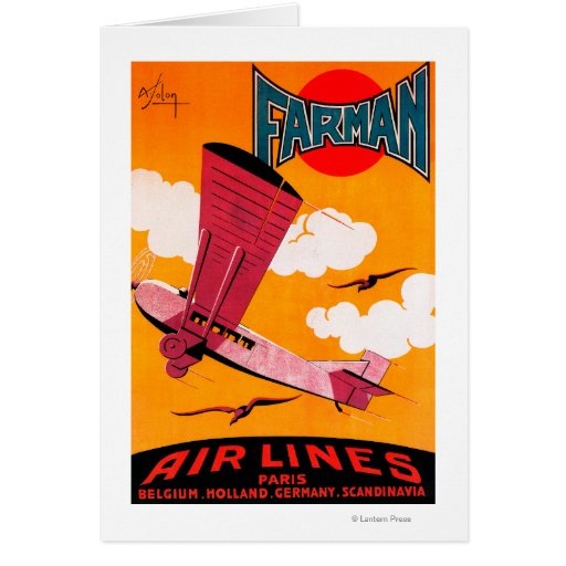 Farman Brothers Airlines F-170 Monoplane Poster Greeting Card