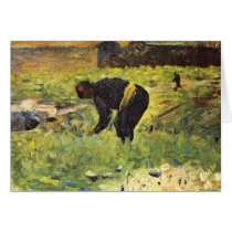 Farmer at work by Georges Seurat Greeting Card