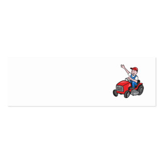 Farmer Driving Ride On Mower Tractor Business Card Templates