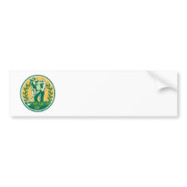 Farmer Gardener With Garden Hoe Cabbage Bumper Stickers