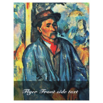 Farmer In Blue Overalls By Paul Cézanne Custom Flyer