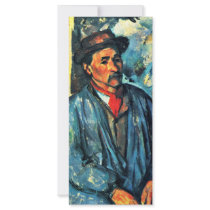 Farmer In Blue Overalls By Paul Cézanne Custom Rack Card