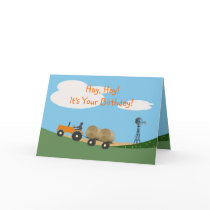 Farmer on Tractor Birthday Card