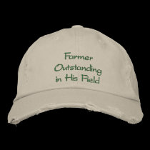 Farmer Outstanding in His Field Hat embroidered hats