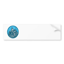 Farmer Plowing With Tractor Retro Bumper Stickers