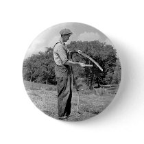 Farmer Sharpening a Scythe, 1930s Pin