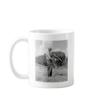Farmer Sharpening a Scythe, 1930s Mugs