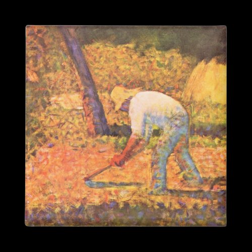 Farmer with hoe by Georges Seurat Fridge Magnets