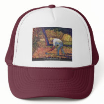 Farmer With Hoe By Seurat Georges Mesh Hats