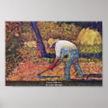 Farmer With Hoe By Seurat Georges Posters