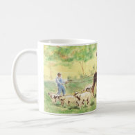 Farmer with Mule and Sheep Coffee Mugs