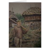 Farmer with rake, Sirogojno cards by melissaenderle Farmer with rake, Sirogojno cards