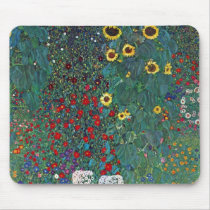 Farmergarden with Sunflower by Gustav Klimt Mouse Pad