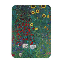 Farmergarden with Sunflower by Gustav Klimt Magnets