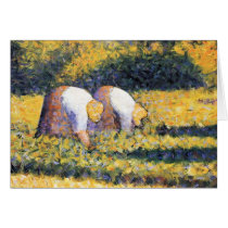 Farmers at work by Georges Seurat Cards