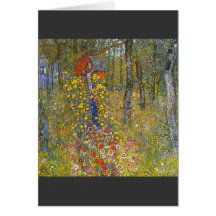 Farmers garden with crucifix by Gustav Klimt Card