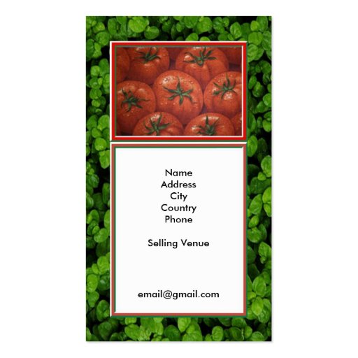 Farmers Market Business Card (front side)