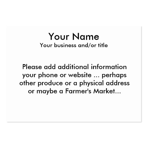 Farmer's Market Business Card Templates (back side)