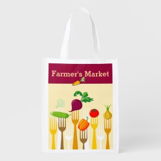 Farmer's Market Reusable Shopping Bag Market Tote