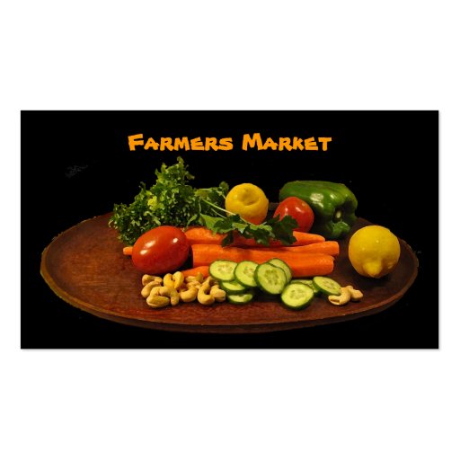 Farmers Market Vegetable Plate Business Card Template (front side)
