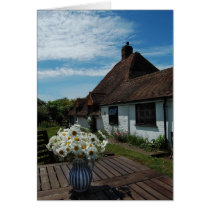 Farmhouse and daisies card