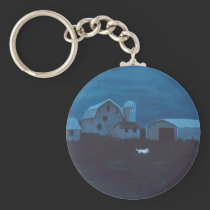 Farmhouse at Twilight keychains