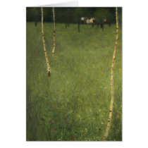 Farmhouse with Birch Trees, 1900 Cards