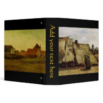 Farmhouses in Loosduinen near The Hague at Twiligh 3 Ring Binder