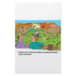 FARMING CARTOON HUMOR ABOUT BROWN SWISS CATTLE CUSTOMIZED STATIONERY