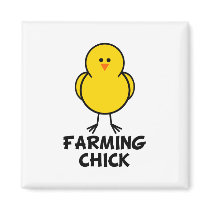 Farming Chick magnets by chicktshirts8 Farming Chick magnets