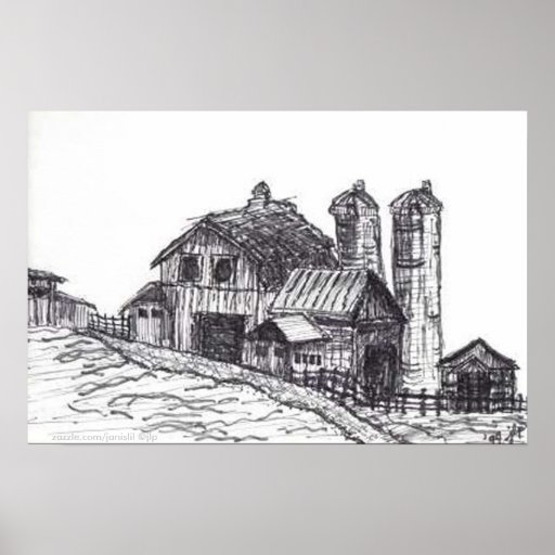 Farmland Sketch Print
