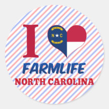 Farmlife, North Carolina Round Stickers