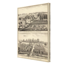 Farms of G Ives, Oakland, and A Wheeler, Pewaukee Canvas Prints